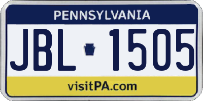 PA license plate JBL1505