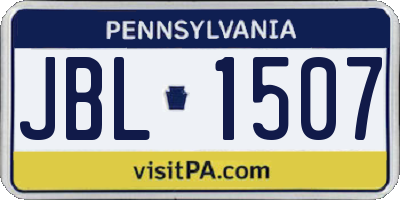 PA license plate JBL1507