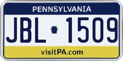 PA license plate JBL1509