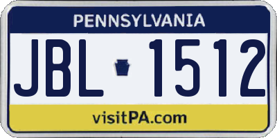 PA license plate JBL1512