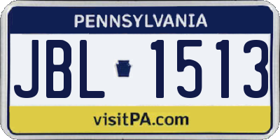 PA license plate JBL1513