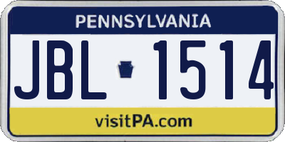 PA license plate JBL1514