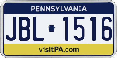 PA license plate JBL1516