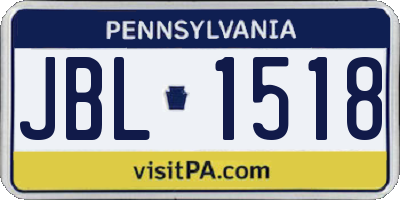 PA license plate JBL1518