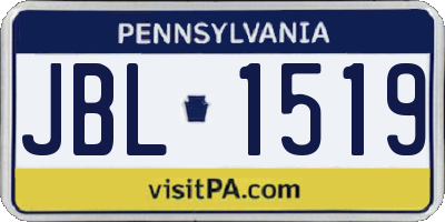 PA license plate JBL1519