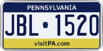 PA license plate JBL1520