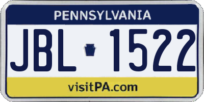 PA license plate JBL1522