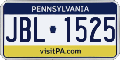 PA license plate JBL1525