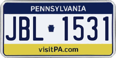 PA license plate JBL1531