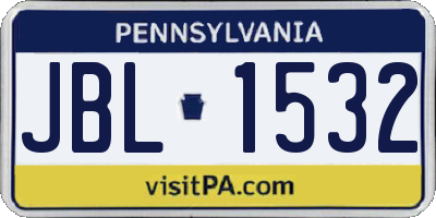 PA license plate JBL1532