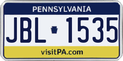 PA license plate JBL1535