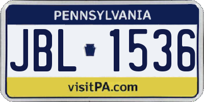 PA license plate JBL1536