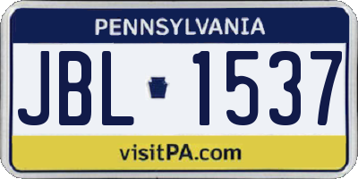 PA license plate JBL1537