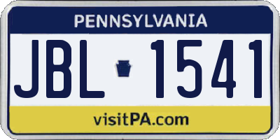 PA license plate JBL1541