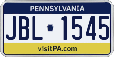 PA license plate JBL1545