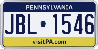 PA license plate JBL1546