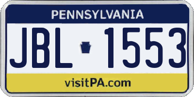 PA license plate JBL1553