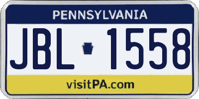 PA license plate JBL1558