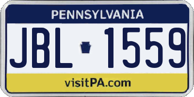 PA license plate JBL1559