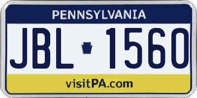 PA license plate JBL1560