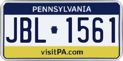 PA license plate JBL1561