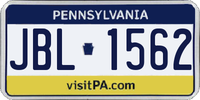 PA license plate JBL1562