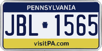 PA license plate JBL1565