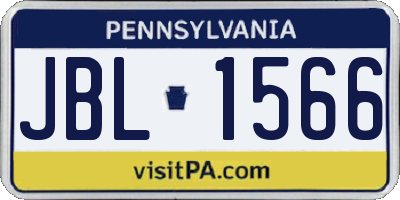 PA license plate JBL1566