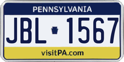 PA license plate JBL1567