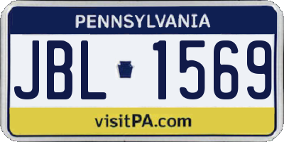 PA license plate JBL1569