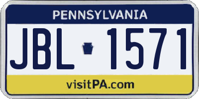 PA license plate JBL1571