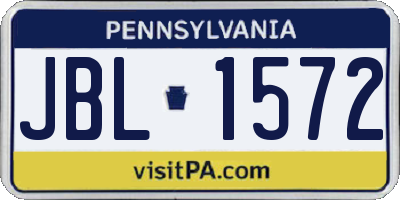 PA license plate JBL1572