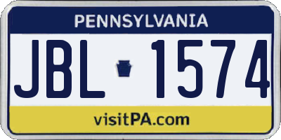 PA license plate JBL1574