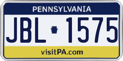 PA license plate JBL1575