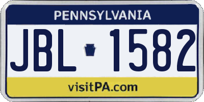 PA license plate JBL1582