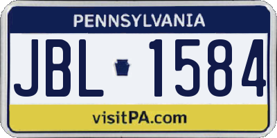 PA license plate JBL1584