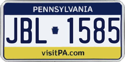 PA license plate JBL1585