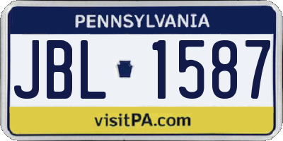 PA license plate JBL1587