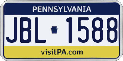 PA license plate JBL1588