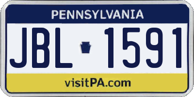 PA license plate JBL1591