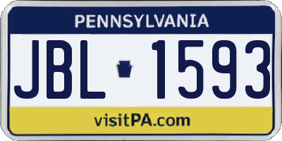 PA license plate JBL1593