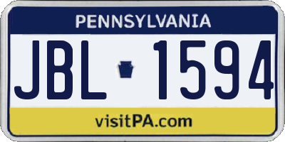 PA license plate JBL1594