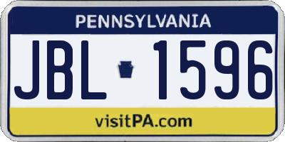 PA license plate JBL1596