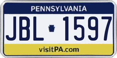 PA license plate JBL1597