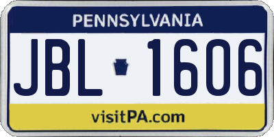 PA license plate JBL1606