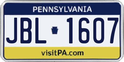 PA license plate JBL1607