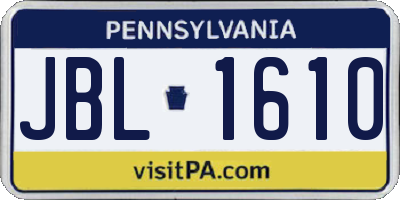 PA license plate JBL1610