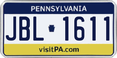 PA license plate JBL1611