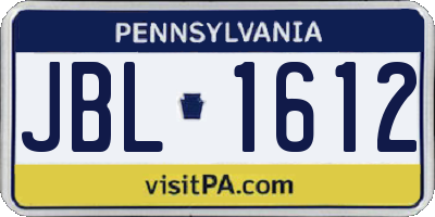 PA license plate JBL1612