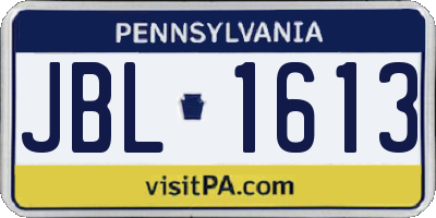 PA license plate JBL1613